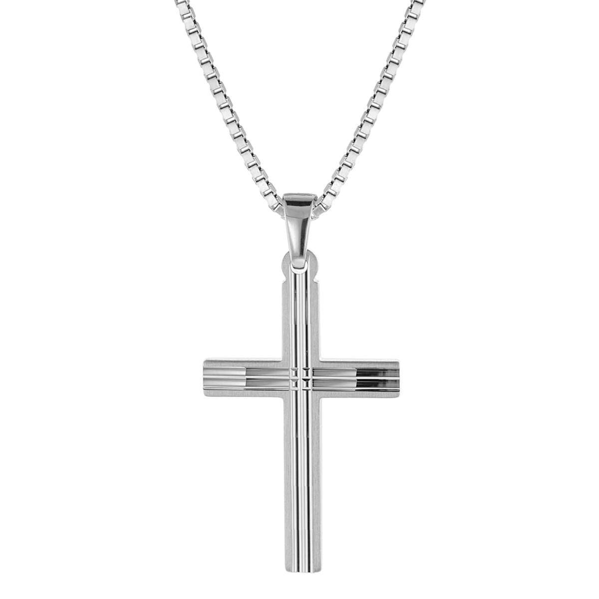 trendor Kreuzkette 08480, Kreuz mit Herren 925 Silber