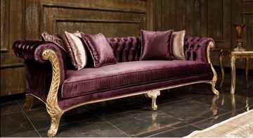 JVmoebel Wohnzimmer-Set Klassische Rosa Chesterfield Sofagarnitur 3-Sitzer Couchtisch Sessel, (3-St., 1x 3-Sitzser + 1x Sessel + 1x Couchtisch ohne Beistelltisch), Made in Europa