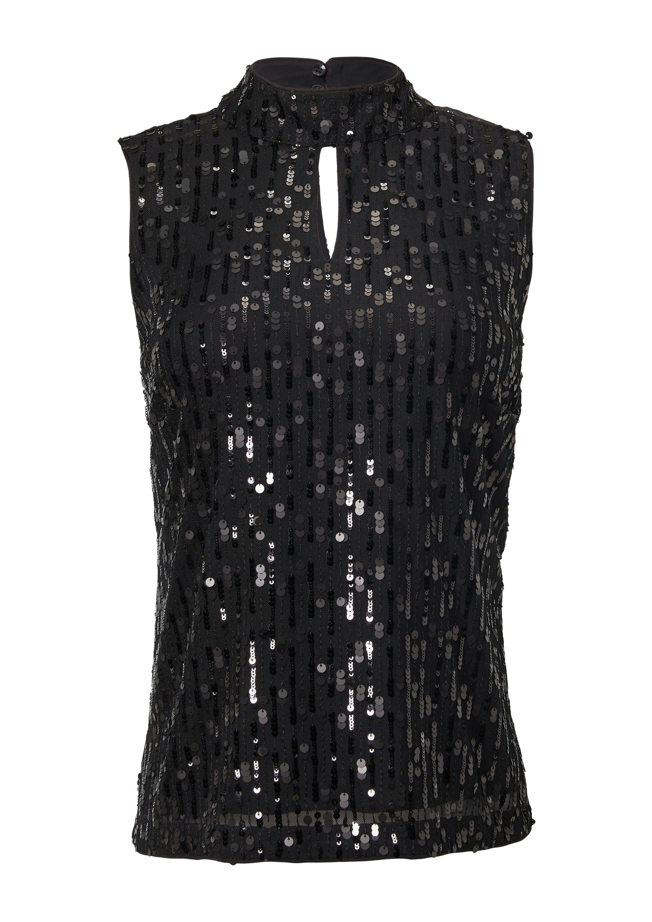 comma Blusentop Bluse Paillettentop mit Cut-out günstig online kaufen