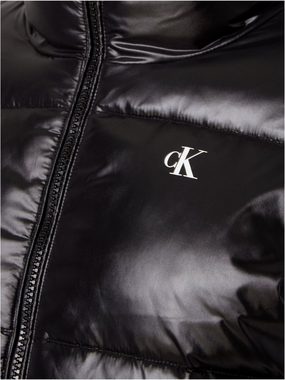 Calvin Klein Jeans Langjacke SHINY LONG FITTED JACKET in glänzender Optik
