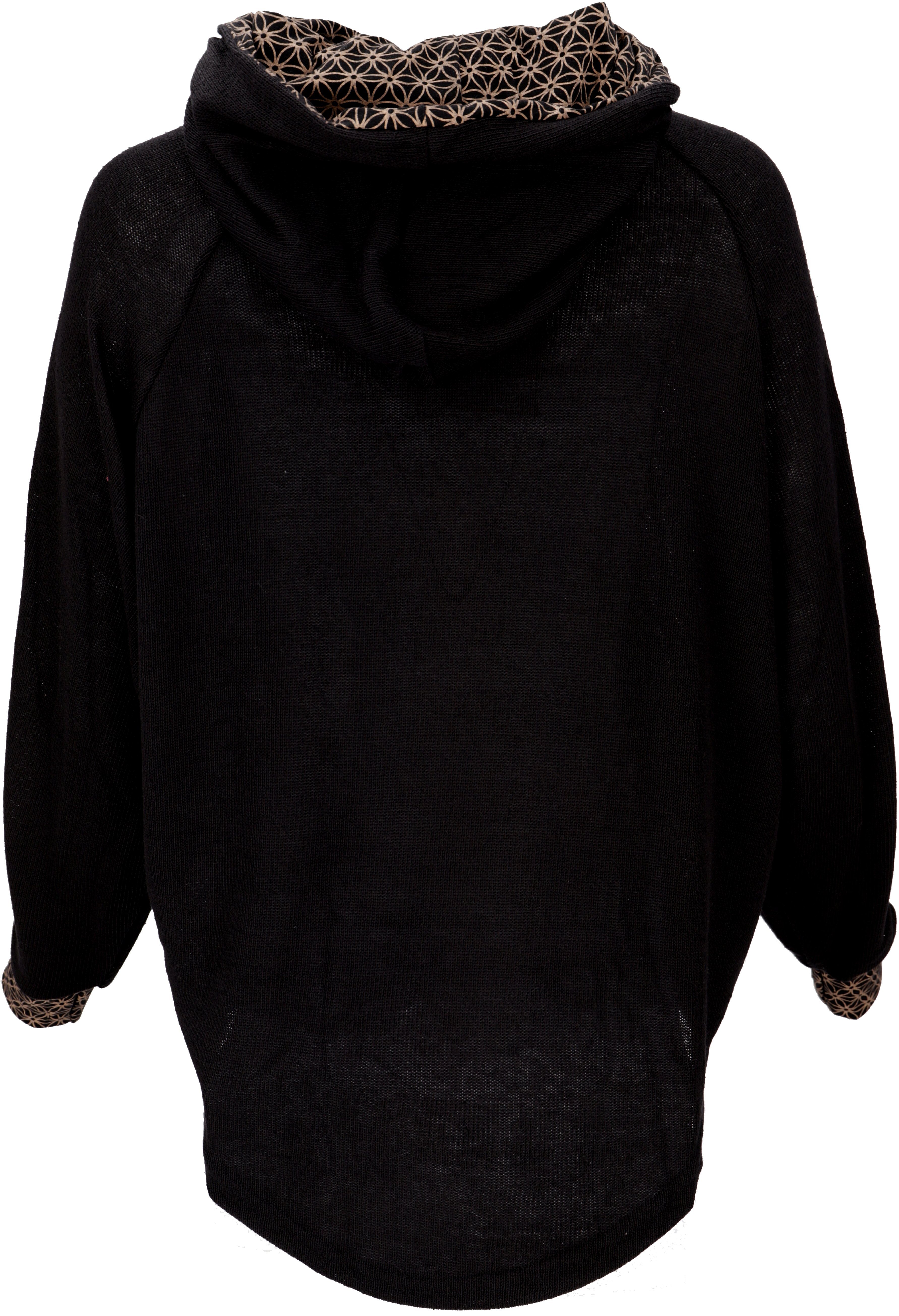 Guru-Shop Longsleeve Sweatshirt, Kapuzenpullover -.. Pullover, alternative Hoody, schwarz Bekleidung