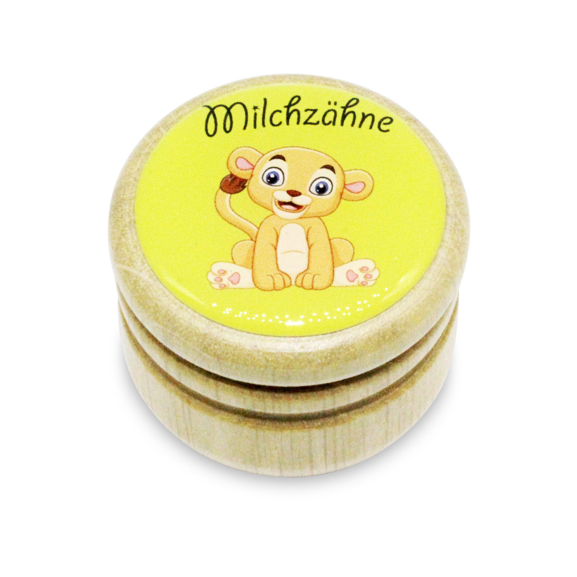 GICO Zahndose Milchzahndose Zahndose Milchzähne Holz 44 mm Löwe - 7016, für Jungen und Mädchen