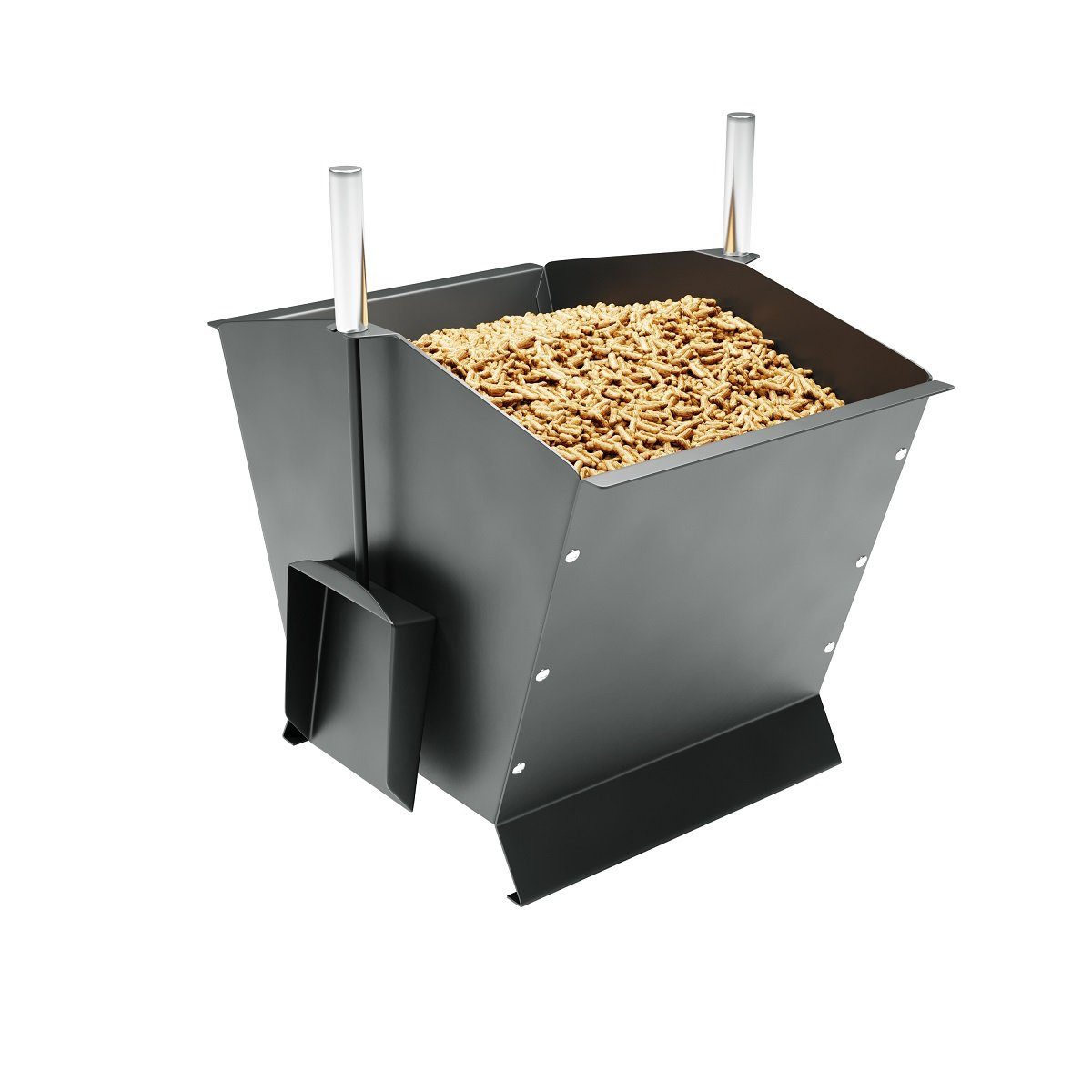 Südmetall Kaminholzkorb Pelletsbehälter 3-teilig Anthrazit Pelletskorb
