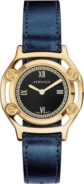 Versace Schweizer Uhr Damen Uhr Medusa Frame VEVF00820 Set 2-tlg. Lederband - Seidentuch, Keine Krone, Einstellung der Uhr über Stift.