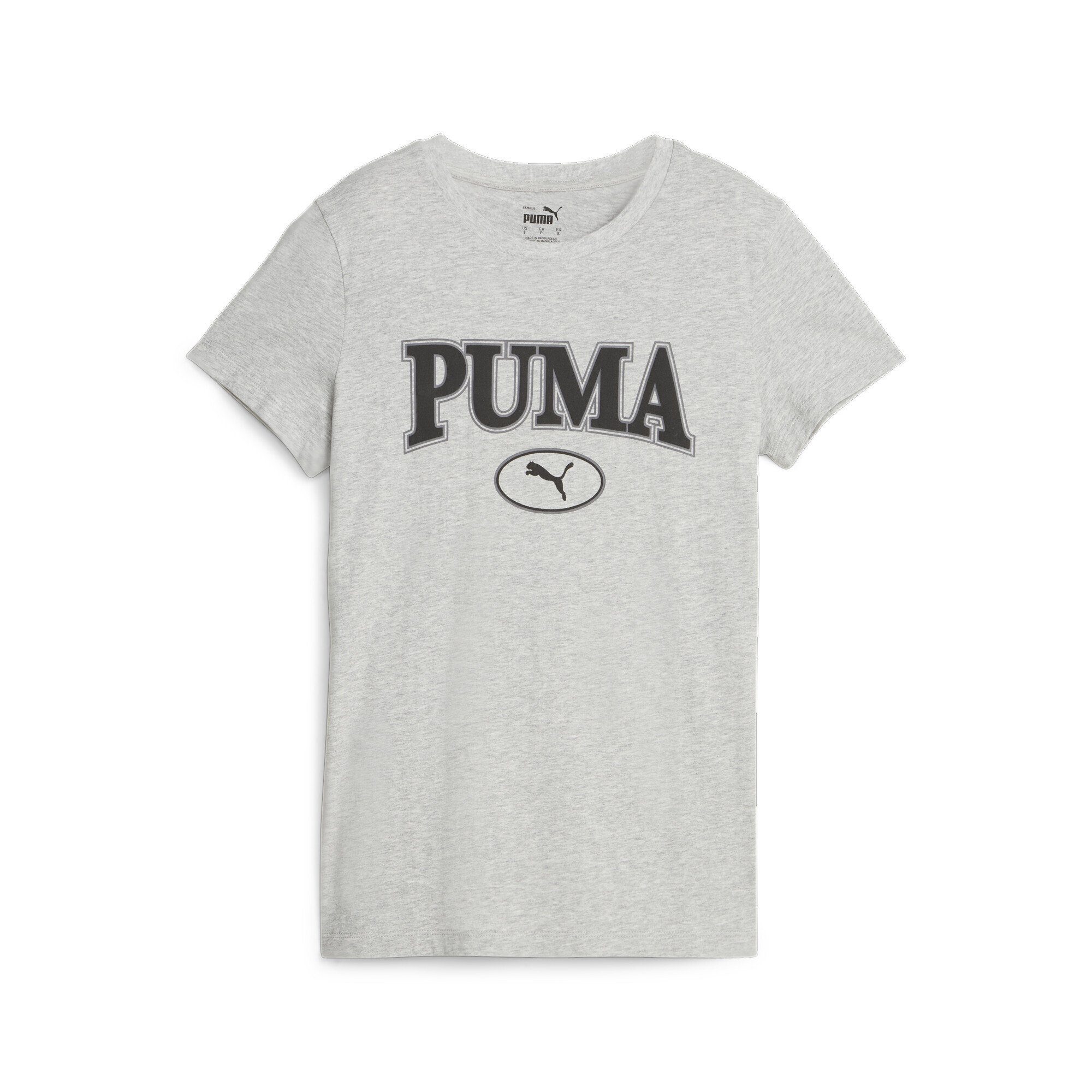 Brust Damen, Gummierter PUMA SQUAD und PUMA Veloursleder-Print Graphic auf T-Shirt Grafik- der T-Shirt