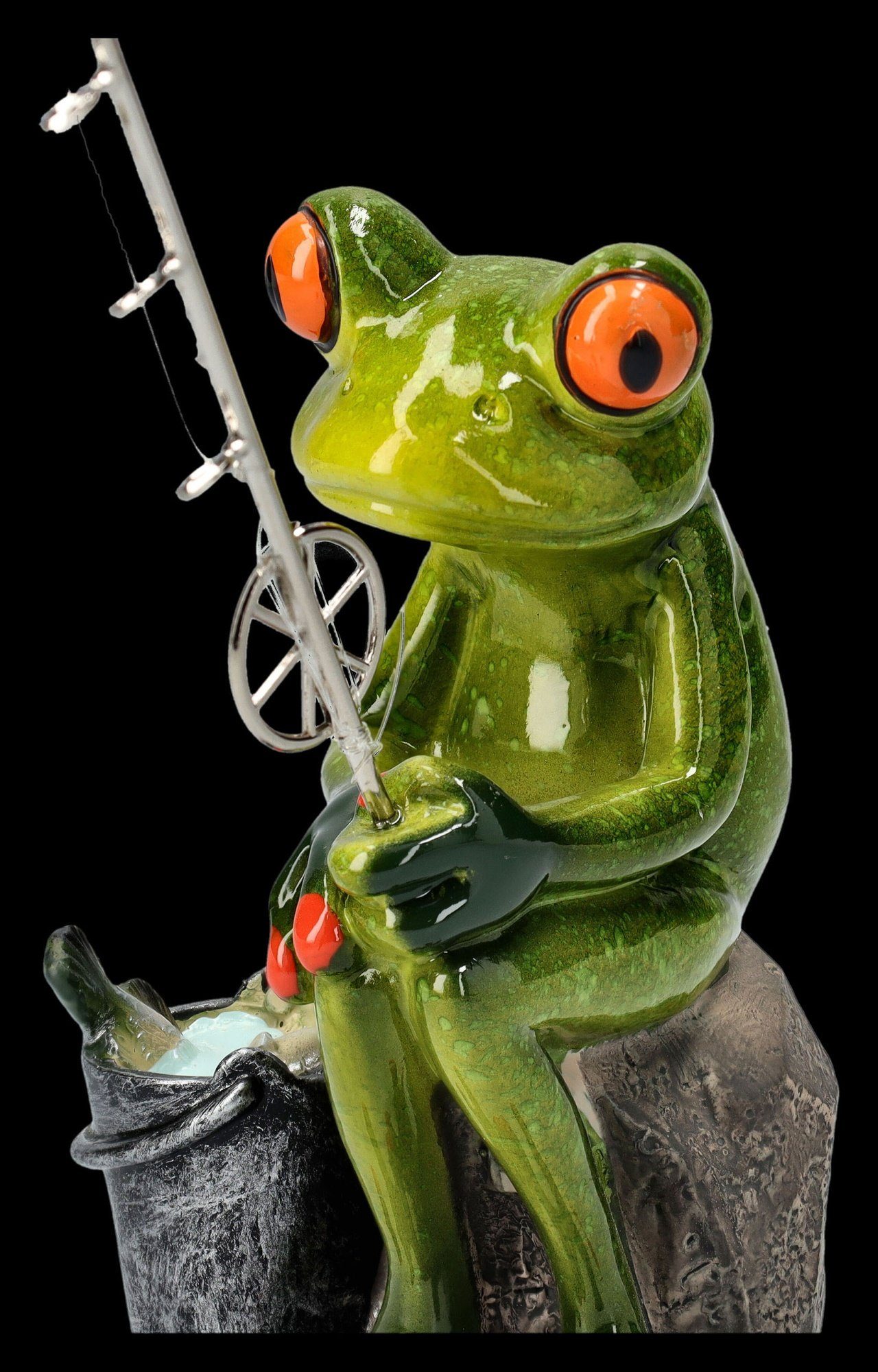 Figuren GmbH Lustige Deko Angeln Shop Tierfigur beim Dekofigur - Figur Tierfigur Angler Frosch