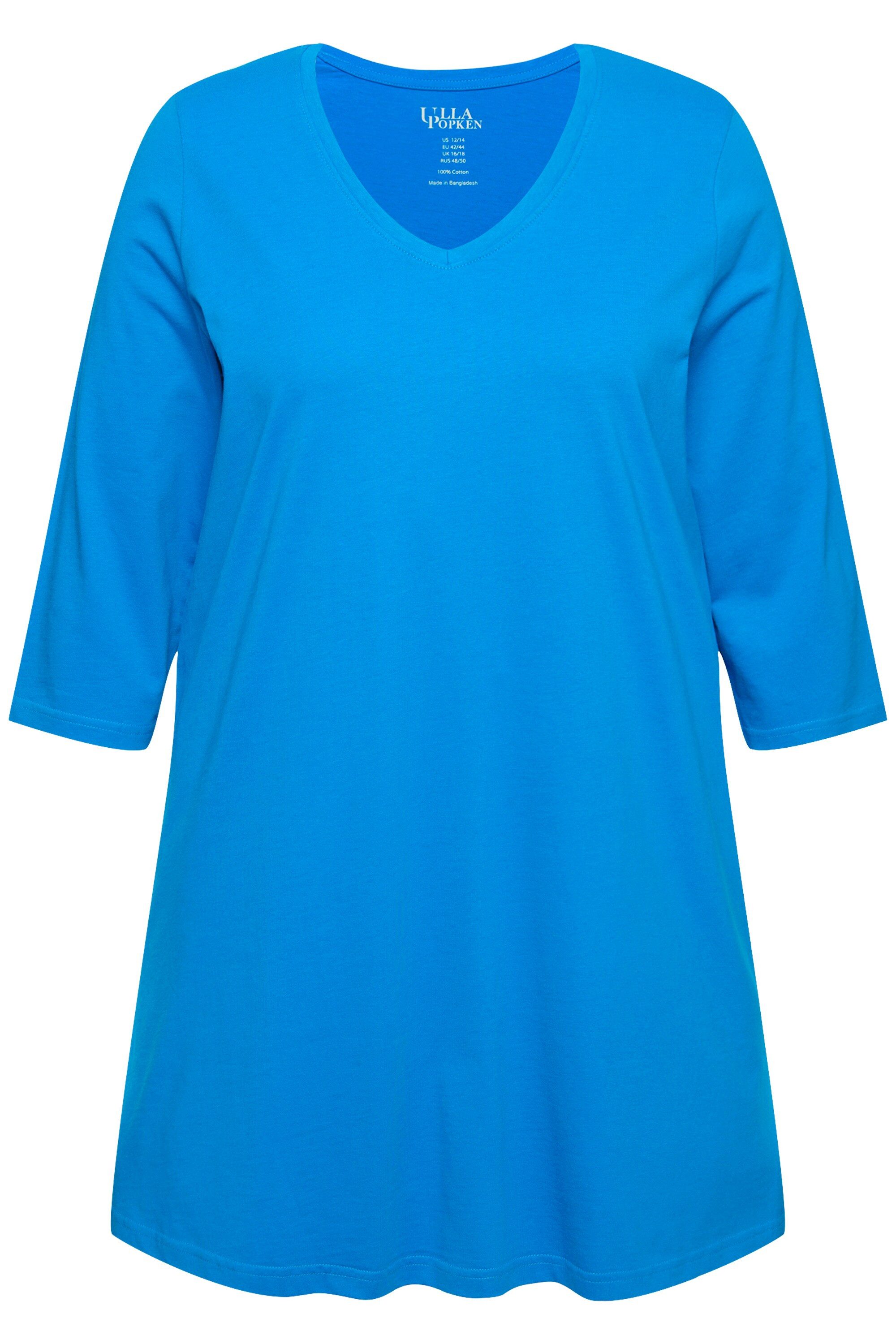 Ulla Popken Longshirt Longshirt A-Linie V-Ausschnitt günstig online kaufen