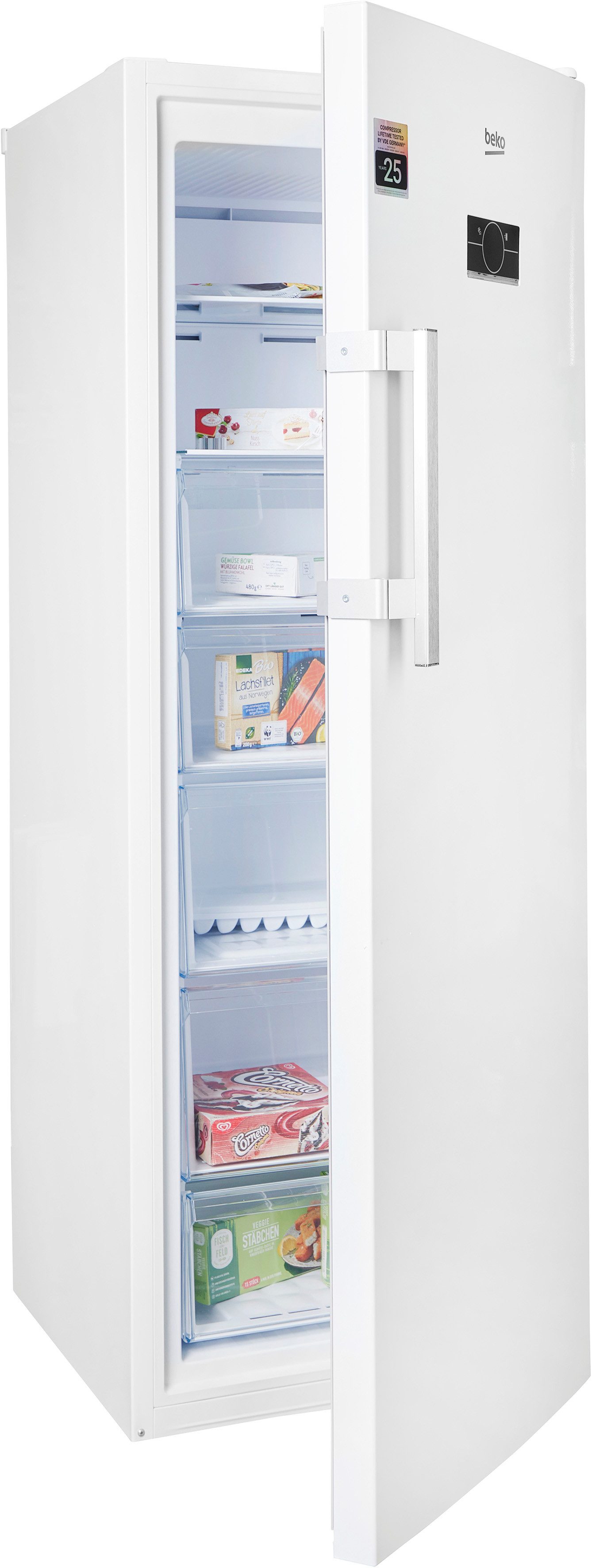 BEKO Gefrierschrank B5RFNE295W, 170,5 cm hoch, 59,7 cm breit, Aufstellung bei -15 bis +43 °C dank FreezerGuard möglich.