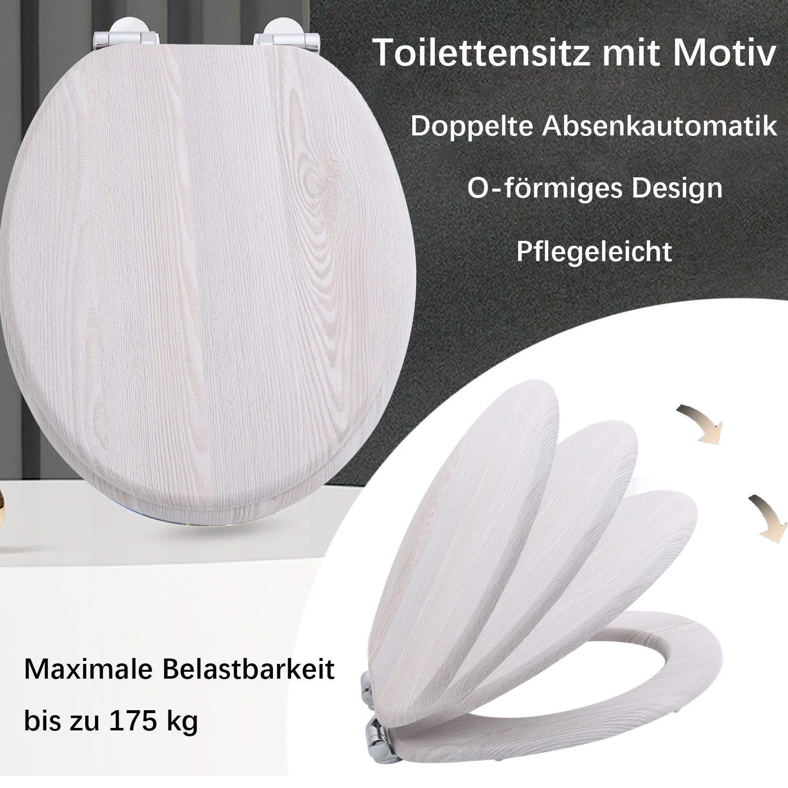 style home WC-Sitz Toilettendeckel mit doppelter Absenkautomatik, Oval-Form günstig online kaufen