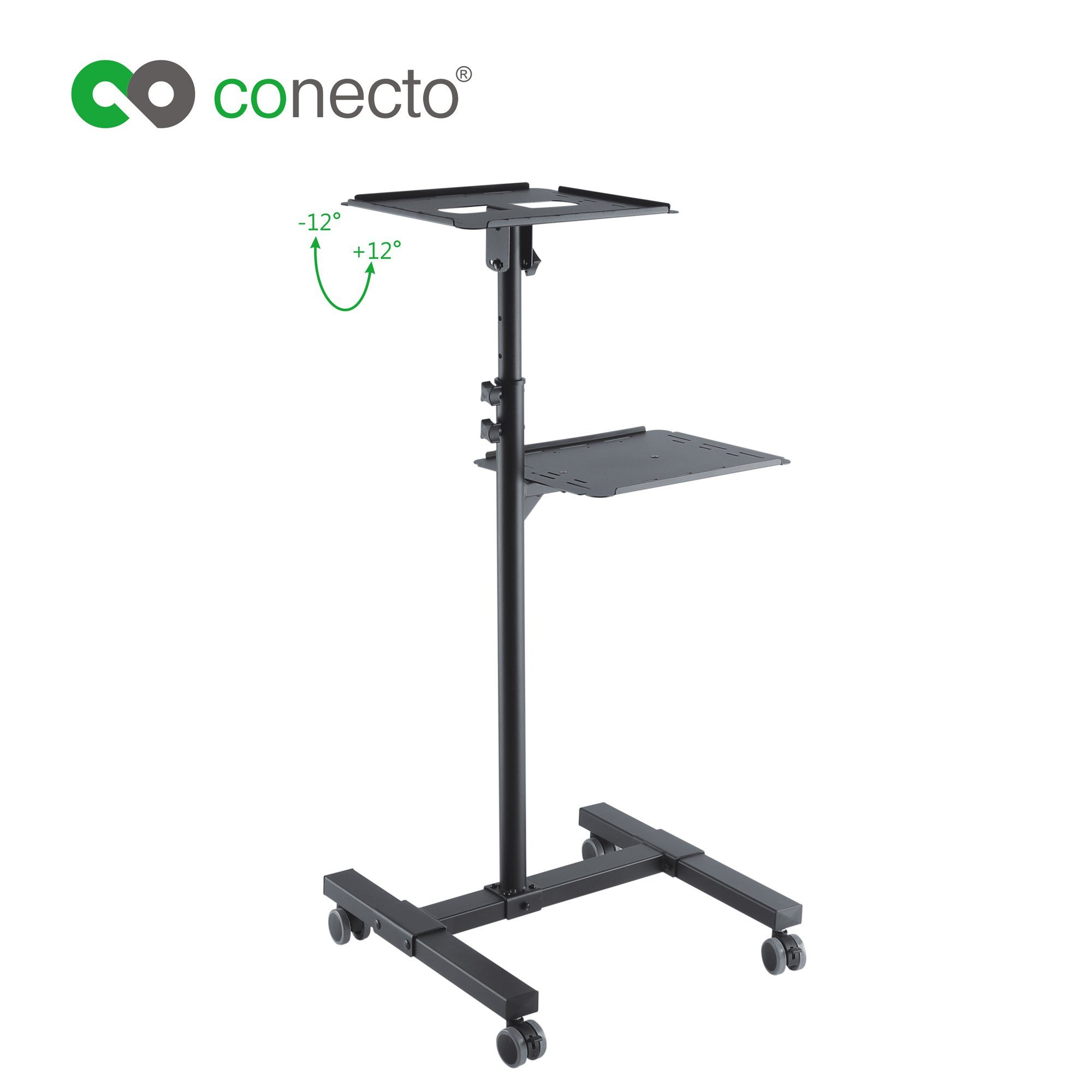 conecto Beamer-Deckenhalterung Beamerwagen Ständer für Projektor, (höhenverstellbarer Projektortisch mit Rollen für Beamer und Laptop)