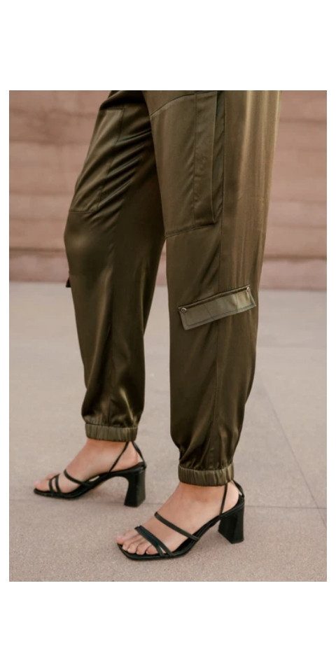 Freeman T. Porter Stoffhose Ciara Steppin Hose - Hose Damen - Cargohose - lange Hose grün