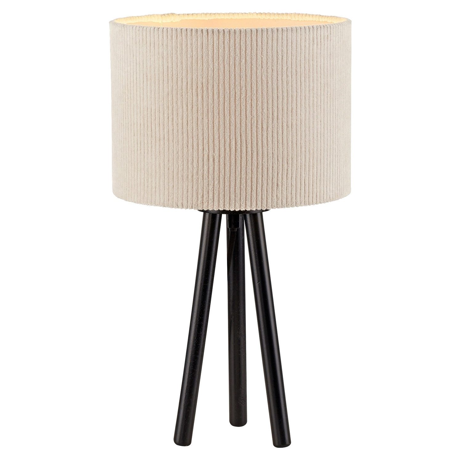 JUST LIGHT Tischleuchte DURO, H 45 cm, Beige, Schwarz, Kunststoff, ohne Leu günstig online kaufen