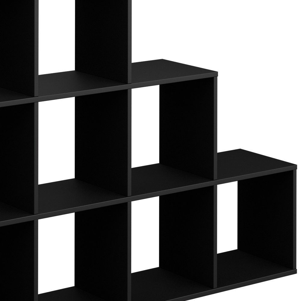 Vicco Raumteiler Treppenregal Bücherregal 9 Schwarz schwarz schwarz | Fächer