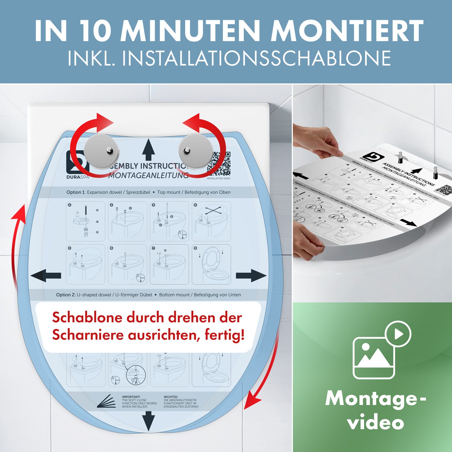 DomuSPA WC-Sitz Toilettendeckel mit Absenkautomatik – antibakterieller WC S günstig online kaufen