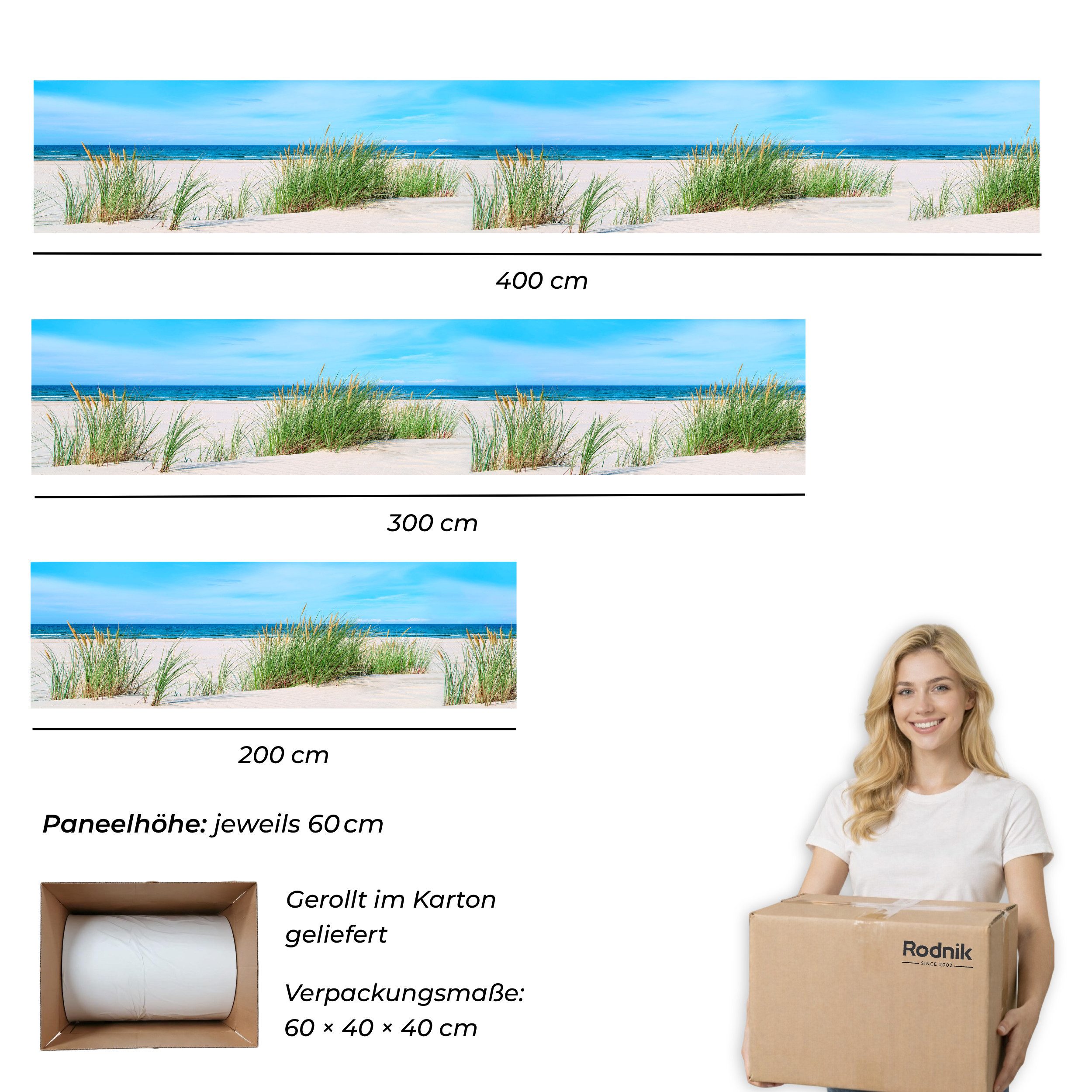 Rodnik Küchenrückwand Nordsee, monolithische ABS-Platte mit Direktdruck, formstabil und langlebig