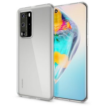 Nalia Smartphone-Hülle Huawei P40 Pro, Transparente 360 Grad Silikon Hülle / Rundumschutz / Full Cover Etui