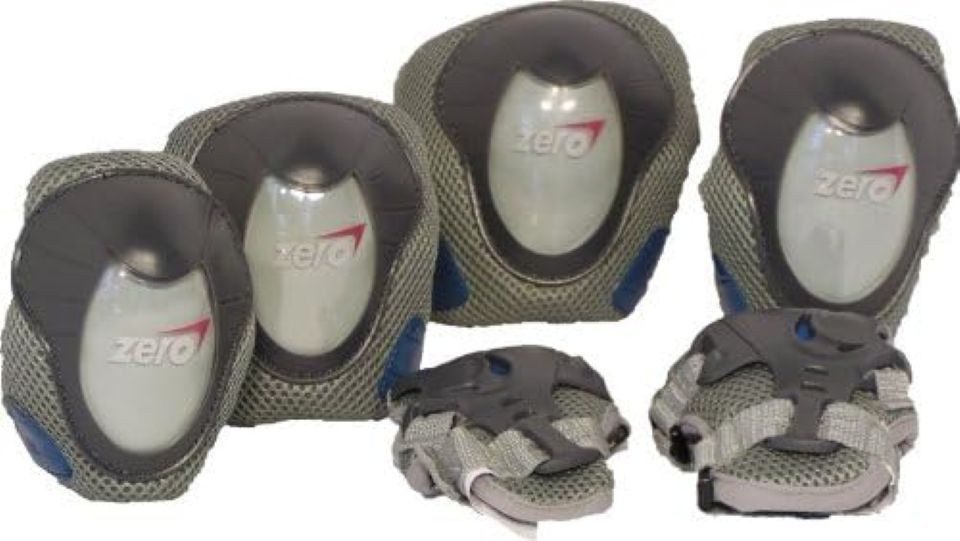 Zero Knieprotektor Protektoren-Set Größe M (Protektoren-Set, 6-tlg., Knie-, Ellbogen- und Handgelenkschützer), Rollsportprotektoren der Klasse 1, Gewichtsbereich B 25-50 Kg