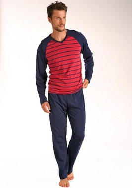 le jogger® Pyjama (Packung, 4 tlg., 2 Stück) in langer Form, mit Raglanärmeln