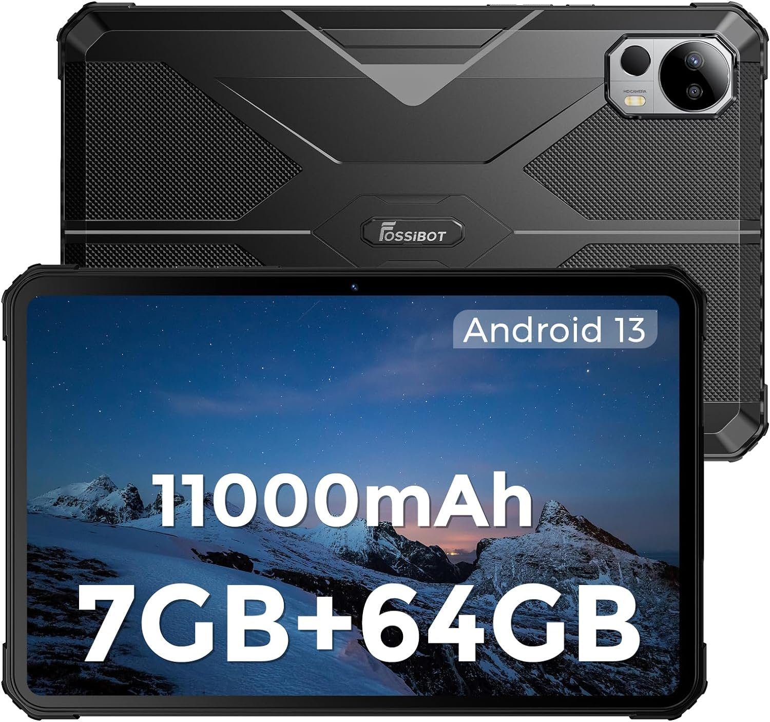 Fossibot Tablet (10,4, 64 GB, Android 13, 2,4G+5G, Outdoor Tablet mit FHD+  2K IPS,11000mAh Akku Robustes IP68 Wasserdicht)