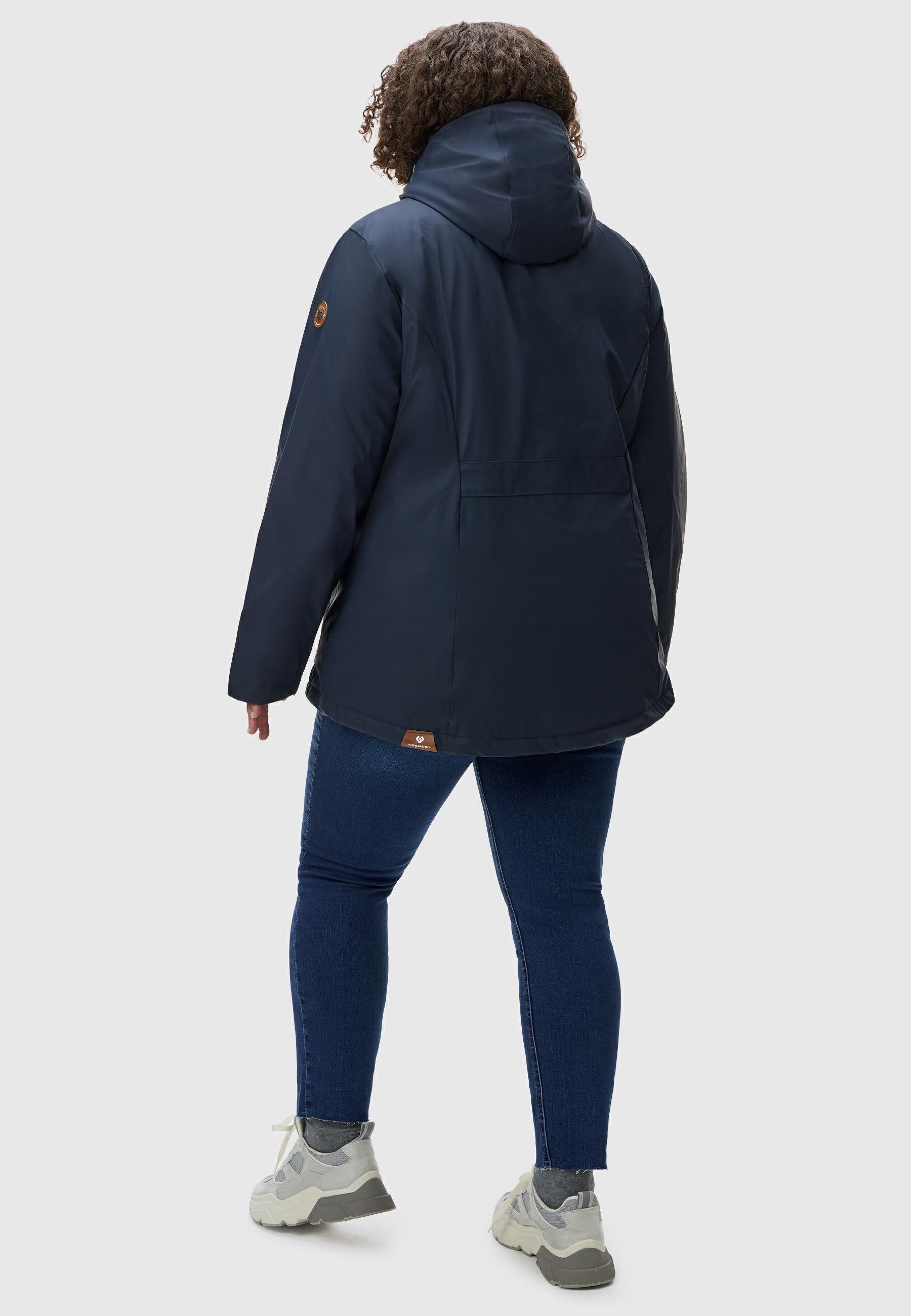 Ragwear Regenjacke Marge warm gefütterter Damen Winter Regenmantel