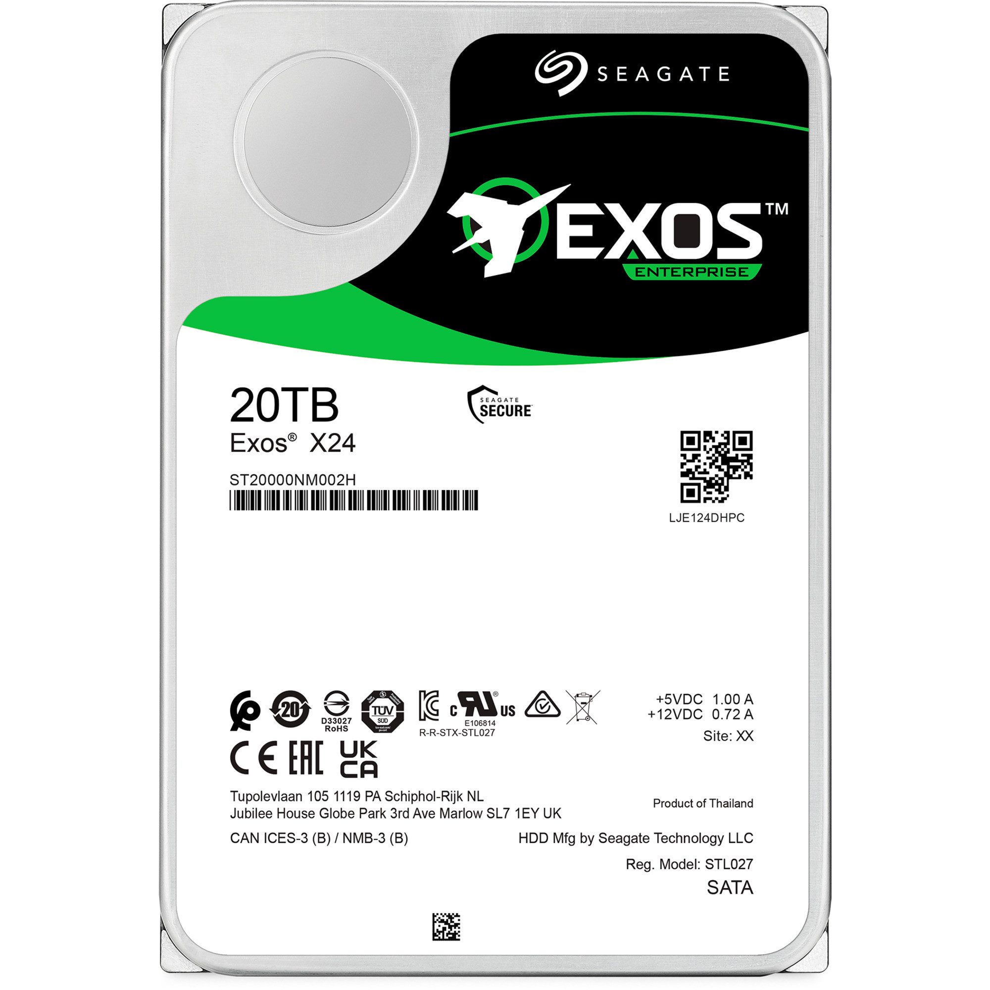 Seagate Seagate Exos X24 20 TB, Festplatte, (SATA 6 Gb/s, HDD-Festplatte (20 TB) 3.5"