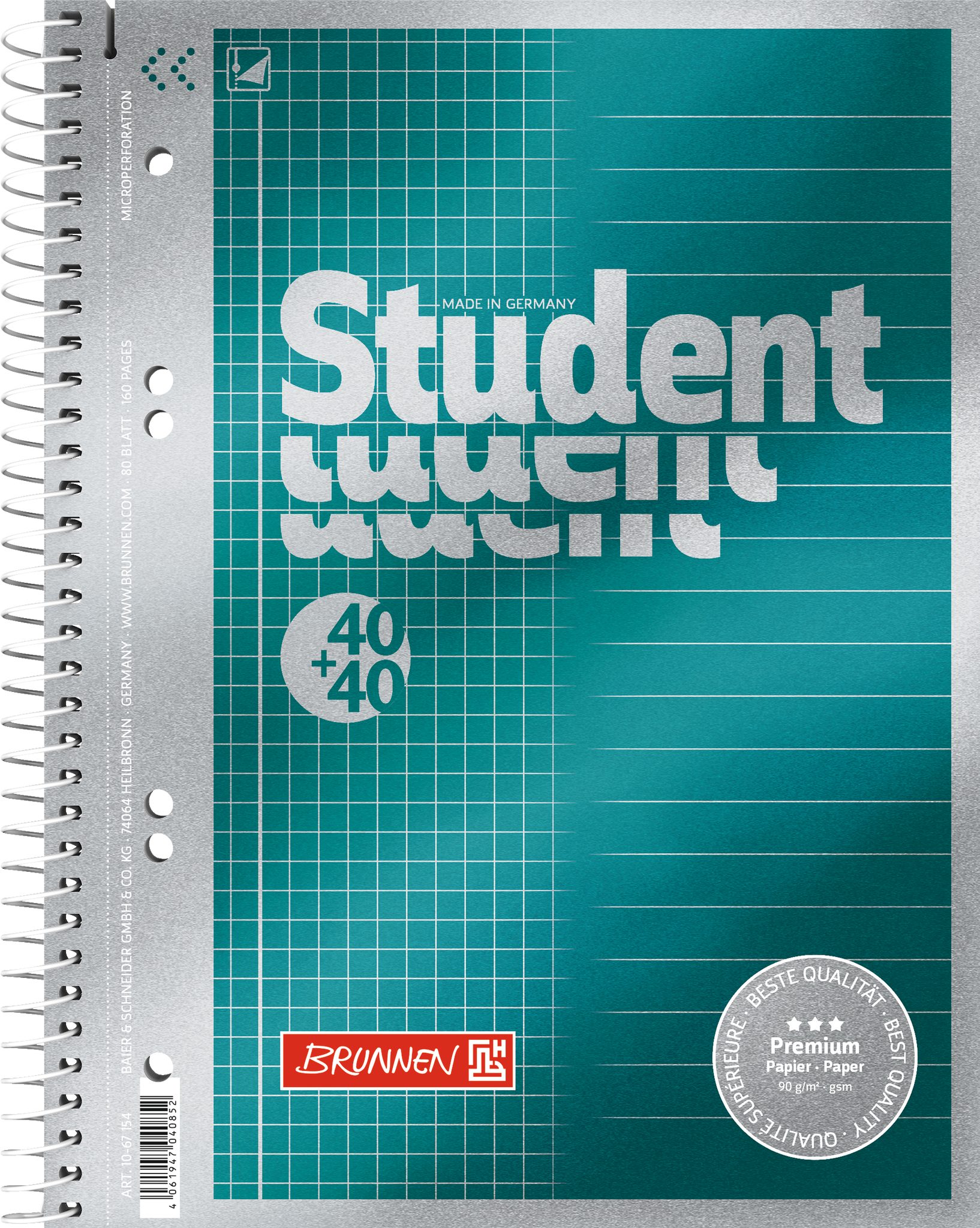 BRUNNEN Collegeblock BRUNNEN 1067154 Collegebl A5 Duo Lin21+22 Premium