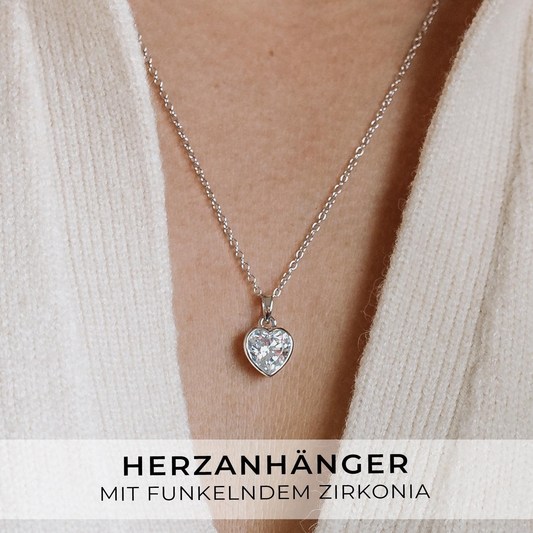 Amoonic Herzkette Halskette Damen Silber 925 günstig online kaufen