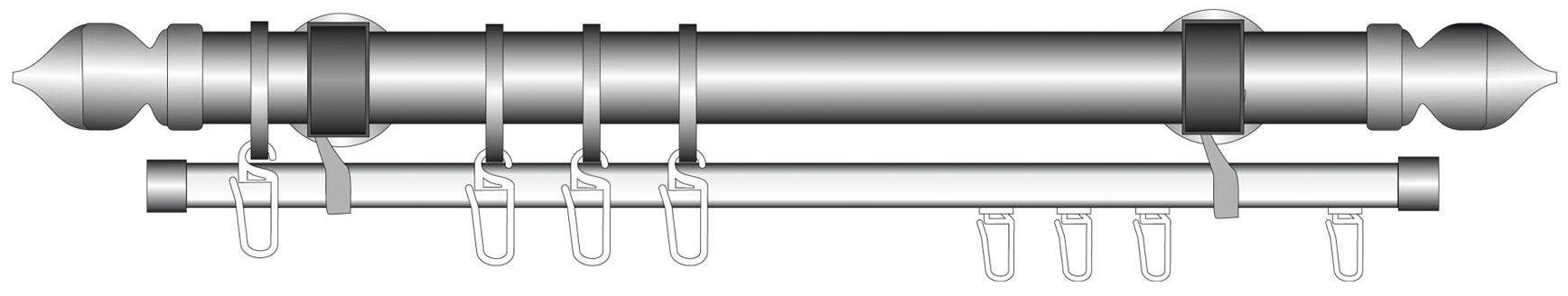 Liedeco U-Schiene U-STORELAU01GS, 1-läufig, Fixmaß, Metall günstig online kaufen