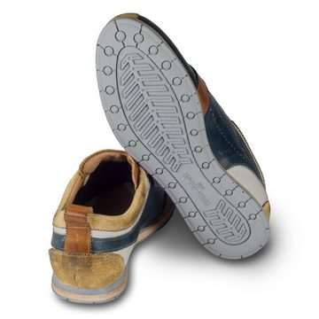 Kamo-Gutsu Sneaker blau/beige Retro (TIFO-017 miele & navy stone washed) Sneaker Handgefertigt in Italien