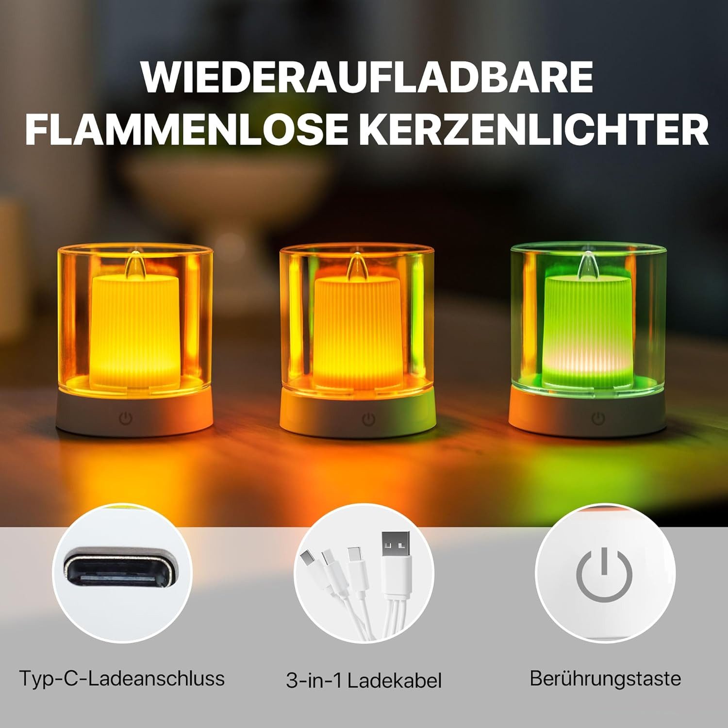 LA CUTE LED-Kerze MiLi LED-Teelichter Set, flammenlos, wiederaufladbar, war günstig online kaufen