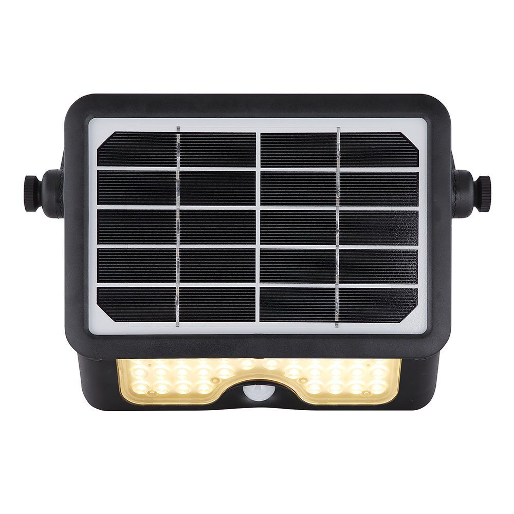 Schalter Solarleuchte Baustrahler verbaut, Warmweiß, Solarlampe LED fest Sensor Solarleuchte, LED-Leuchtmittel LED etc-shop Schwenkbar
