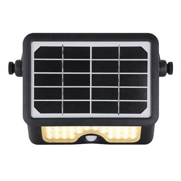 etc-shop LED Solarleuchte, LED-Leuchtmittel fest verbaut, Warmweiß, LED Solarleuchte Solarlampe Baustrahler Schwenkbar Sensor Schalter