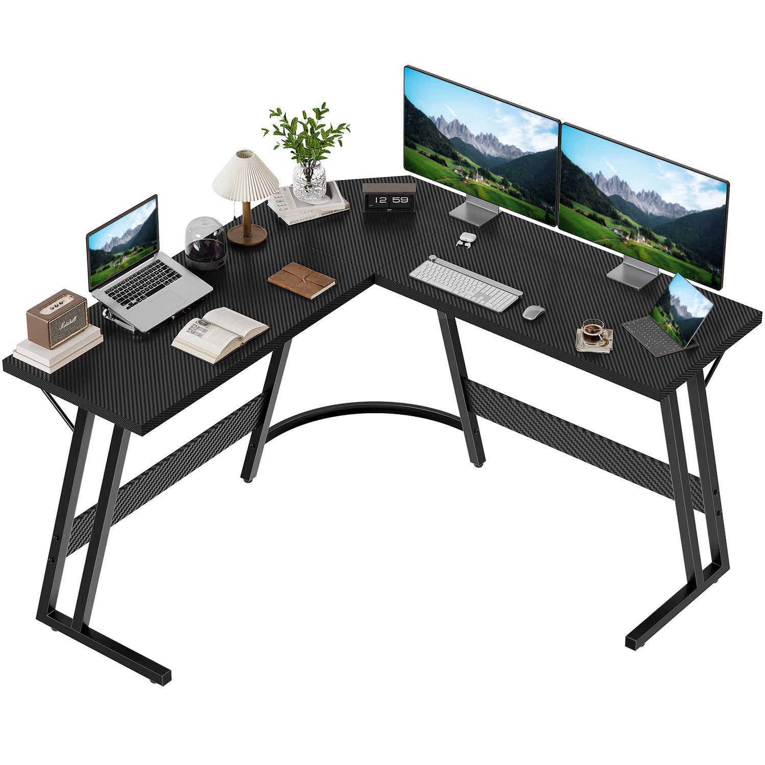 HOMALL Gamingtisch Computertisch 130 * 130cm LED Schreibtisch Gamer L-Ecksc günstig online kaufen