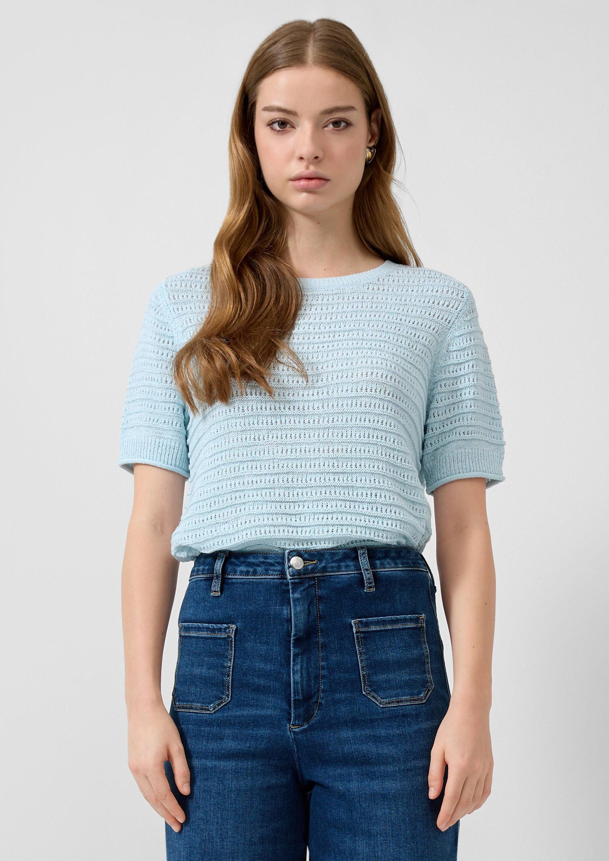 QS Kurzarmpullover Strickpullover Kurzarmpullover