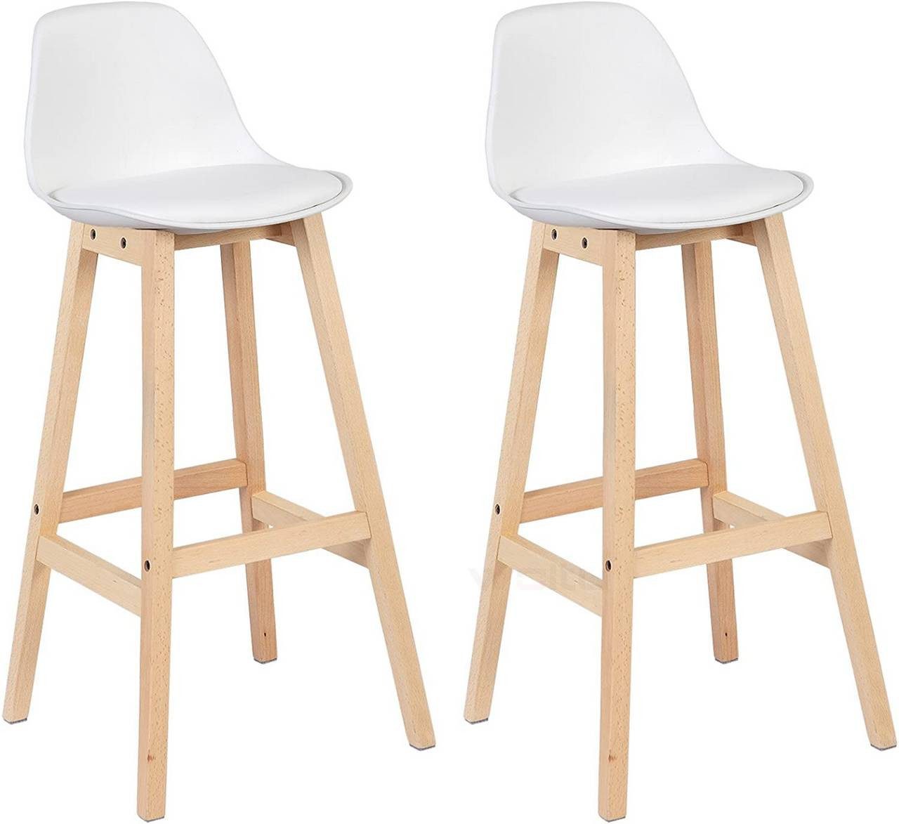 Woltu Barhocker (2 St), Design Stuhl Küchenstuhl optimal Komfort Weiß günstig online kaufen