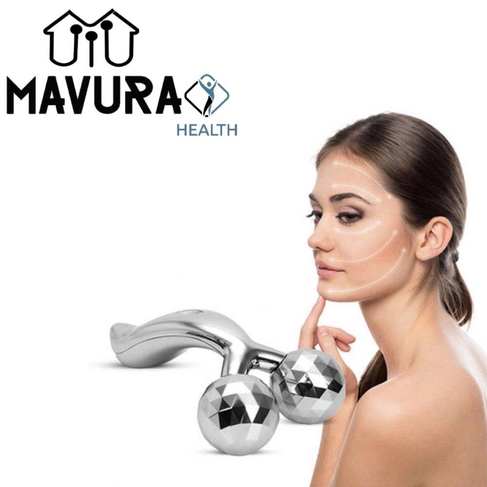 MAVURAHealth Massage Grad, 360 Gesicht, Gesichtsmassage Gesichtslifting Gesichtsmassagegerät Mini Roller Gesicht MAVURA Gesichtsroller Massagegerät 3D Schlankheitsroller