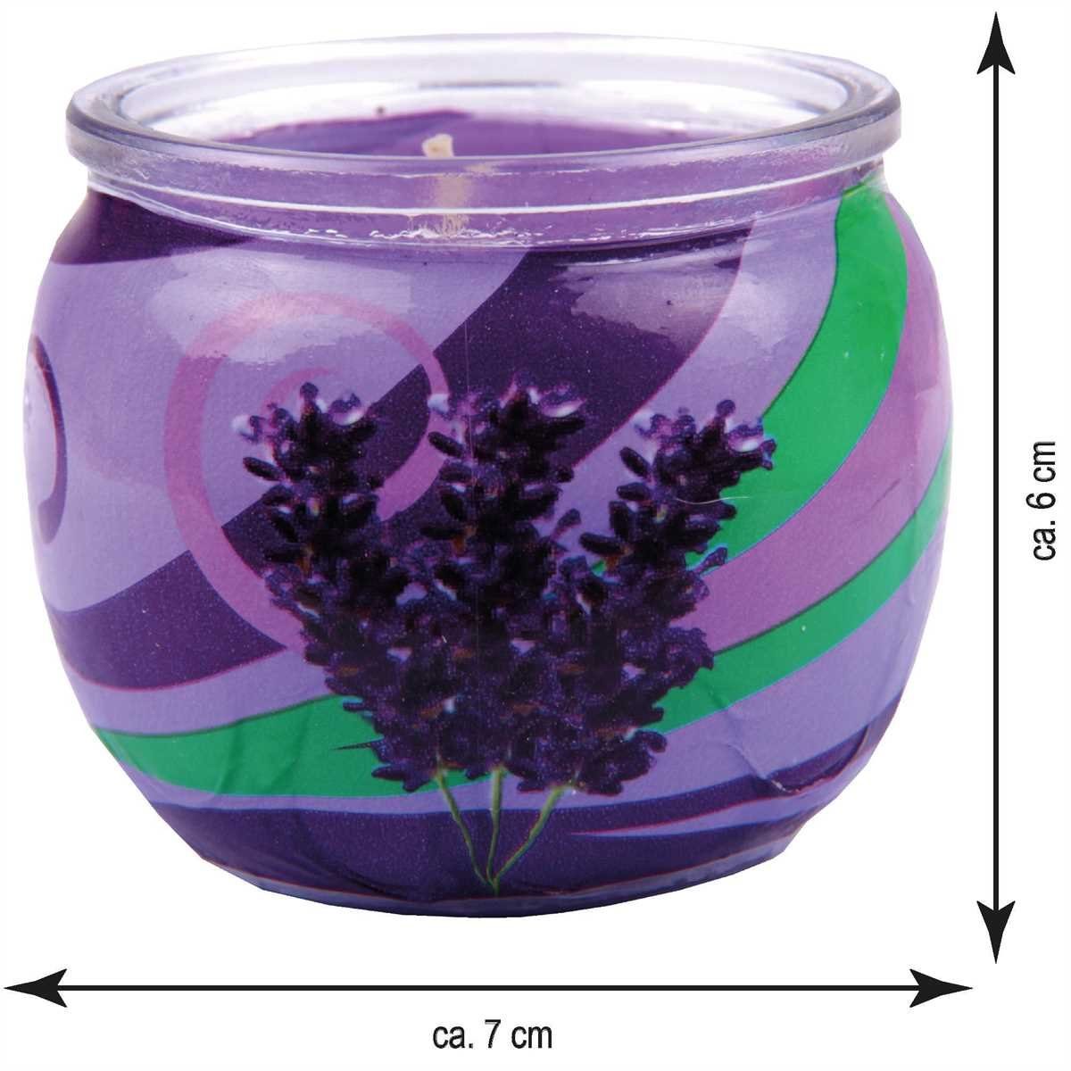 HS Candle Duftkerze im Glas (1-tlg), Lavendel, Duftnote floral & angenehm, Ø7x6cm, bis zu 22h Brenndauer – Bild 4 von 5