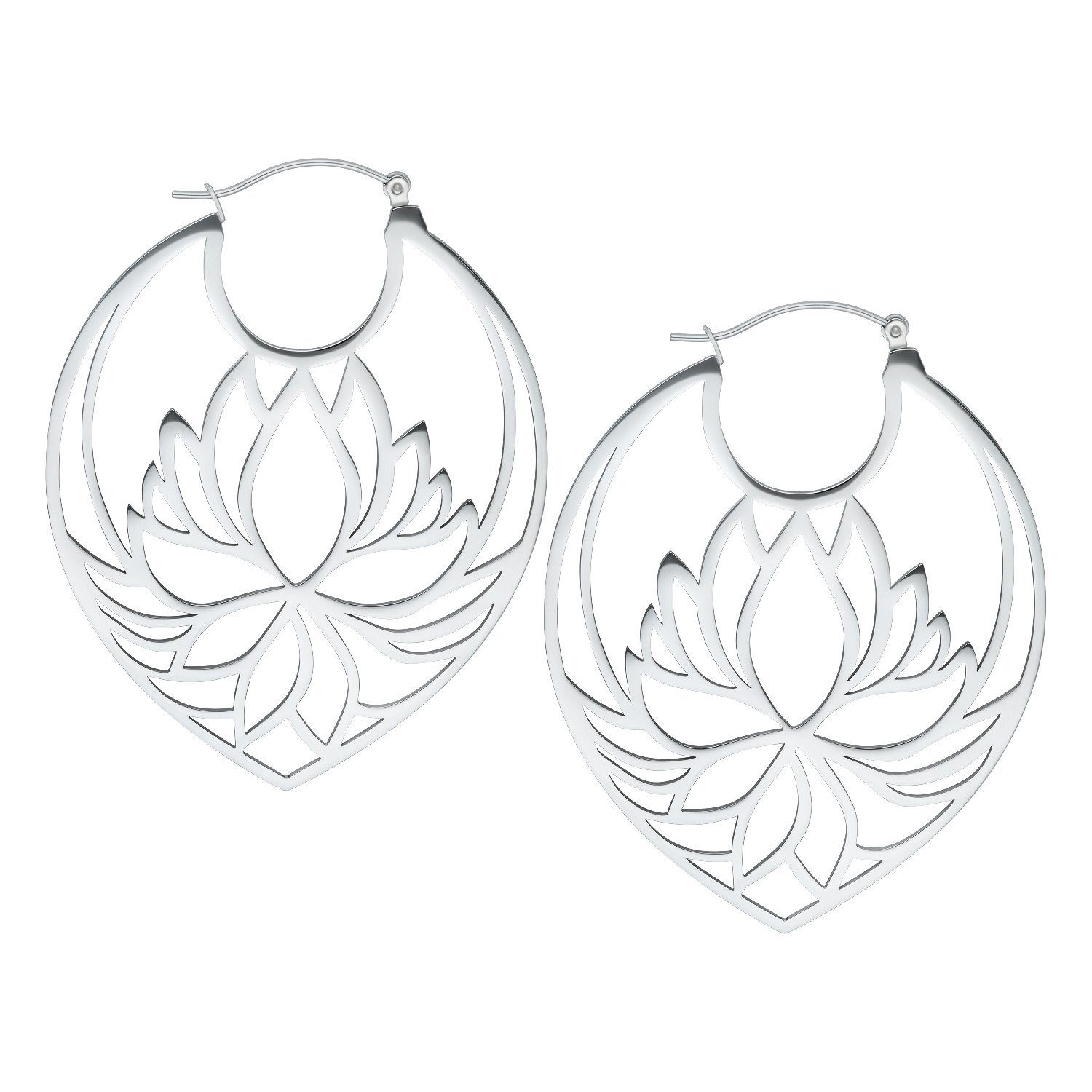 Paar Ohrhänger Lotus Hoops