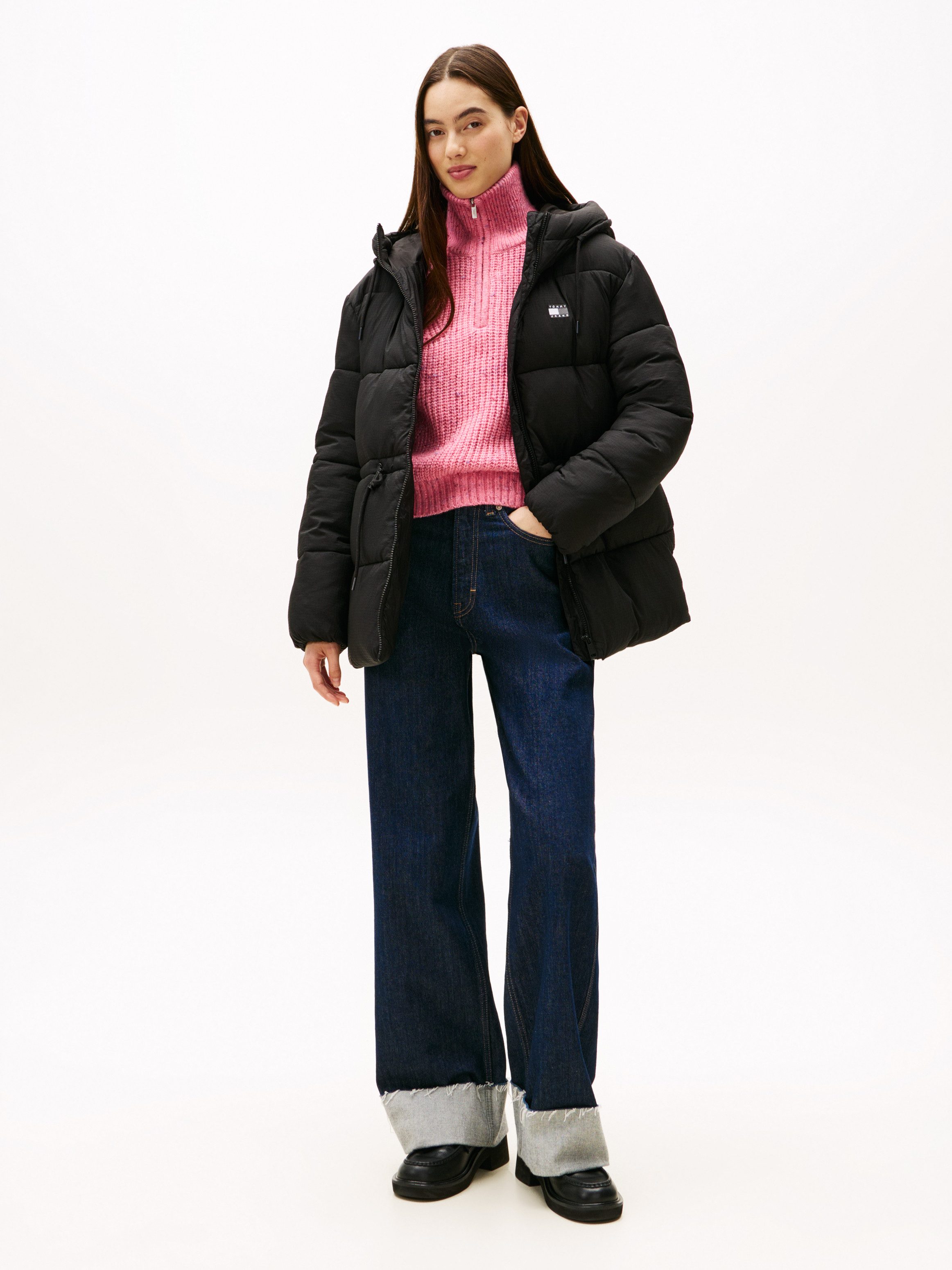 Tommy Jeans Steppjacke TJW HOODED MIDI PUFFER JACKET