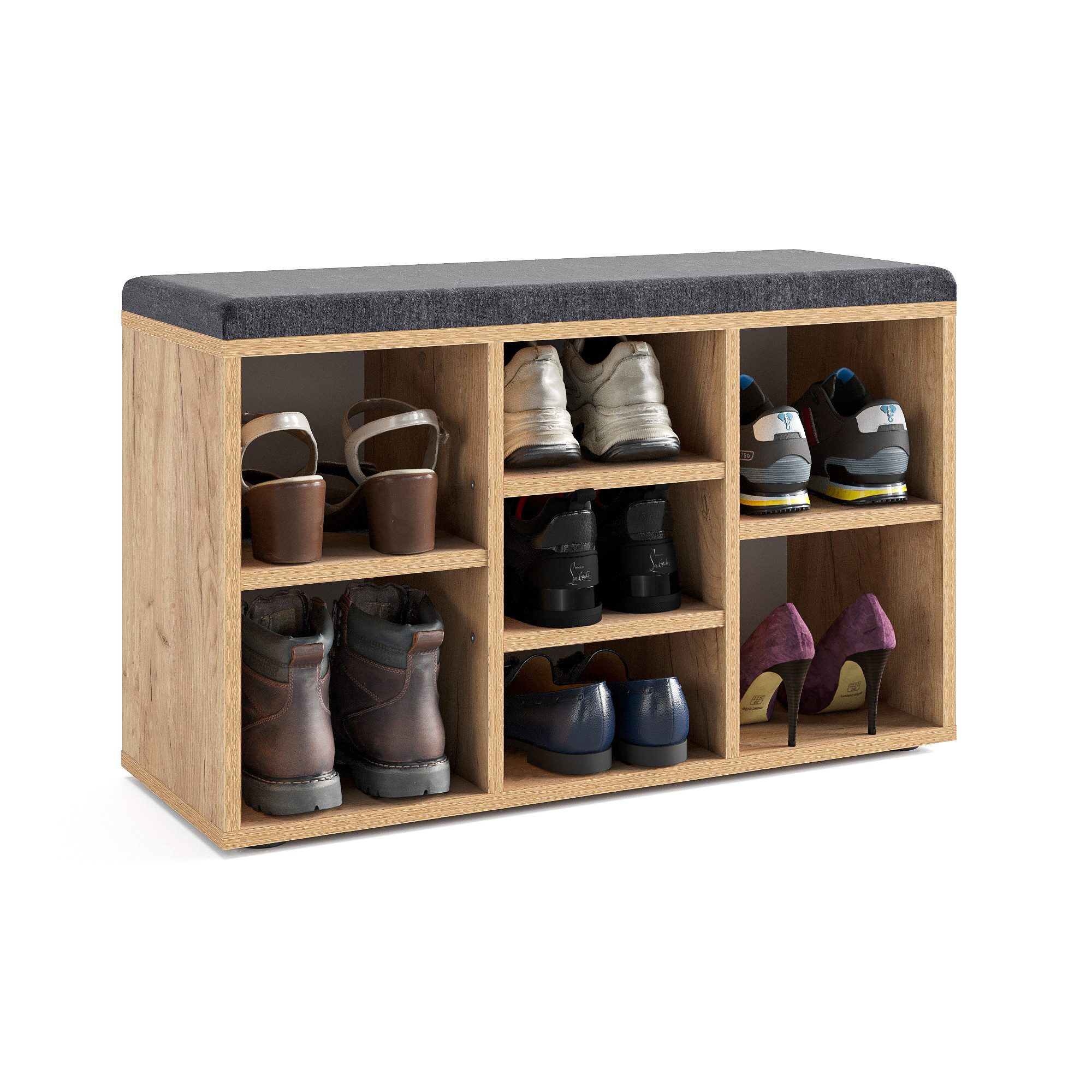 KOMTO Schuhbank Schuhregal mit Sitzfläche Schuhschrank günstig online kaufen