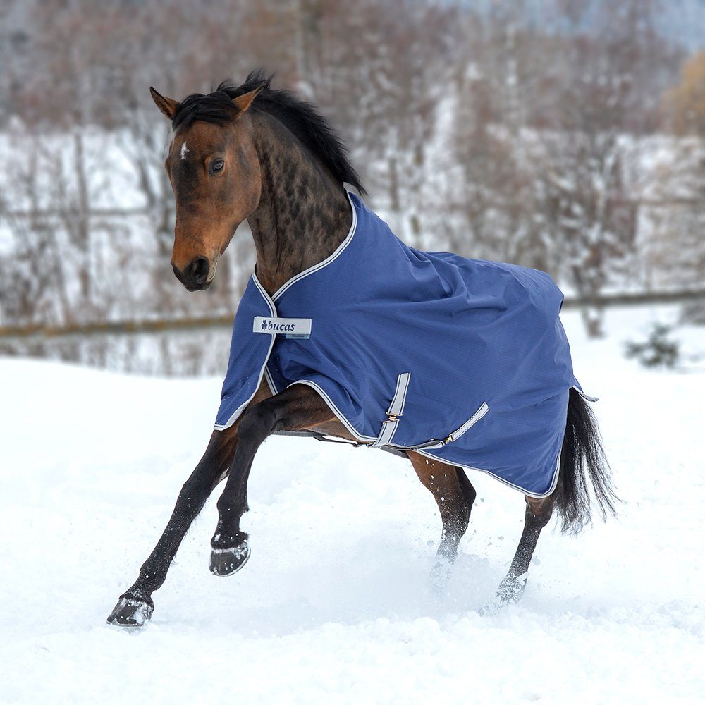 Bucas Pferde-Thermodecke Bucas Freedom Turnout Pony 150g - Navy/Silver