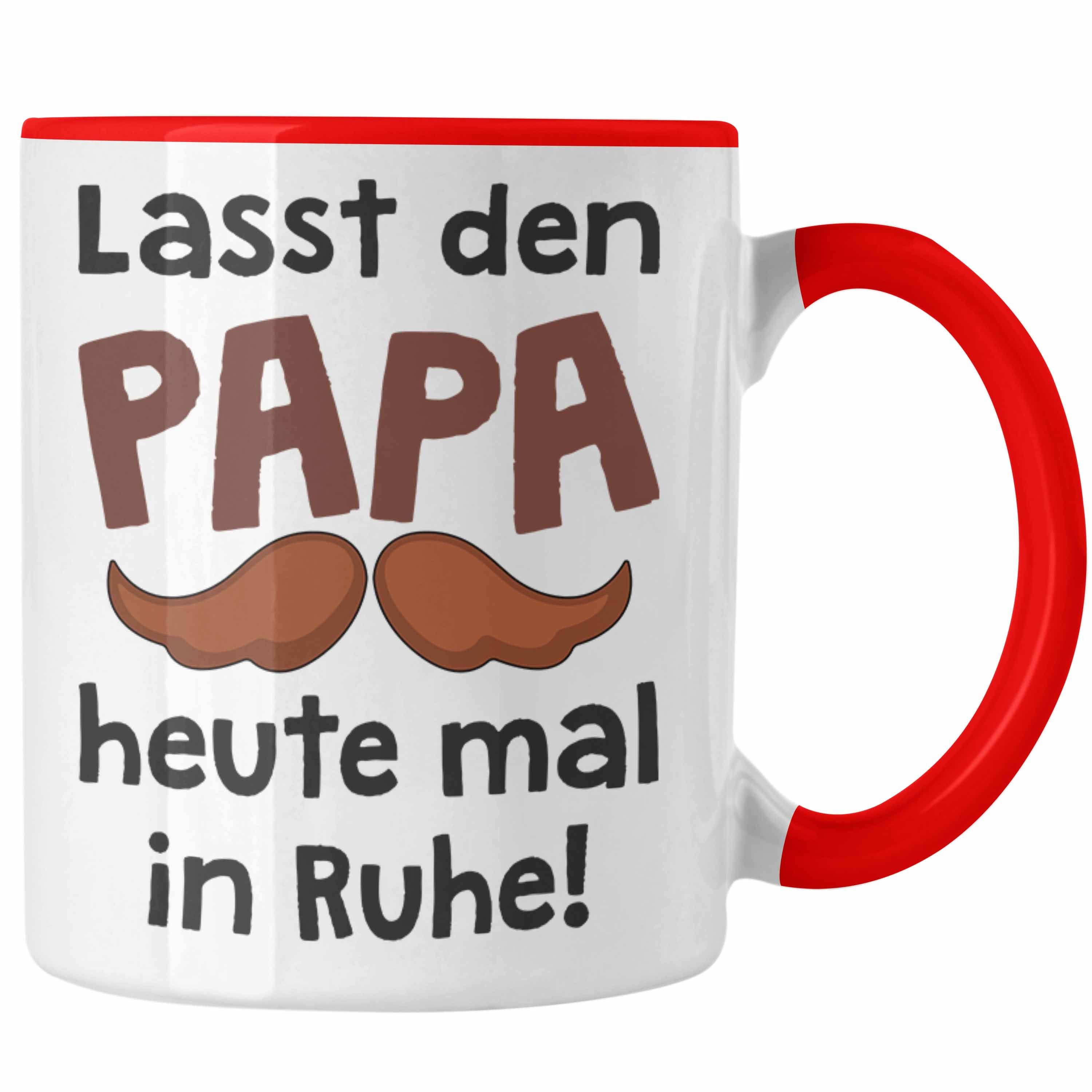 Trendation Tasse Trendation - Bester Tasse Sohn Geschenk Spruch Papa Kaffeetasse von Vater Vatertag Papa mit Geschenk Rot