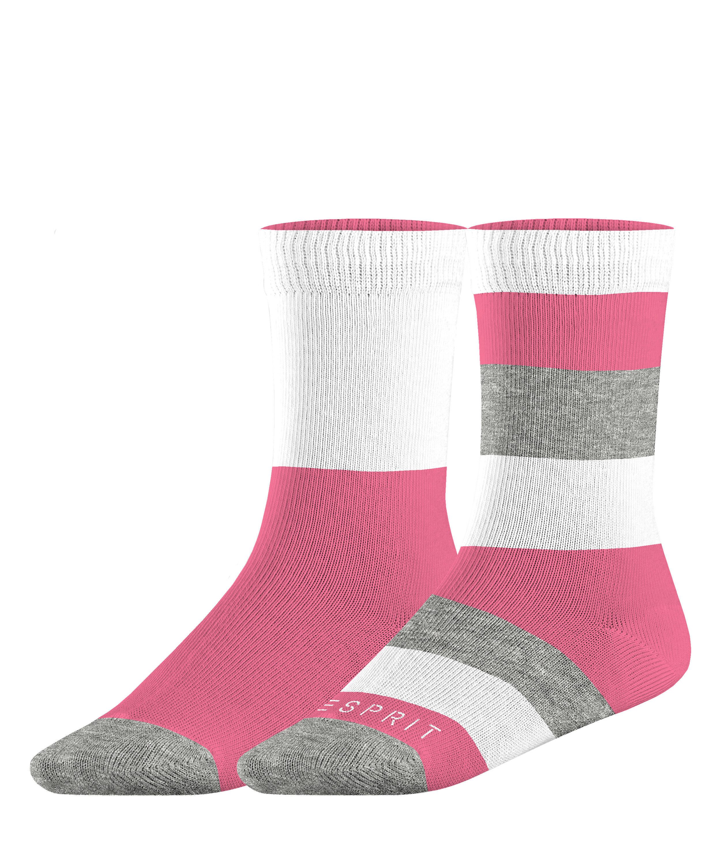 Esprit Socken Block Stripe 2-Pack (2-Paar) mit hohem Baumwollanteil
