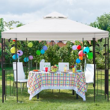 Outsunny Pavillon Gartenpavillon mit Doppeldach