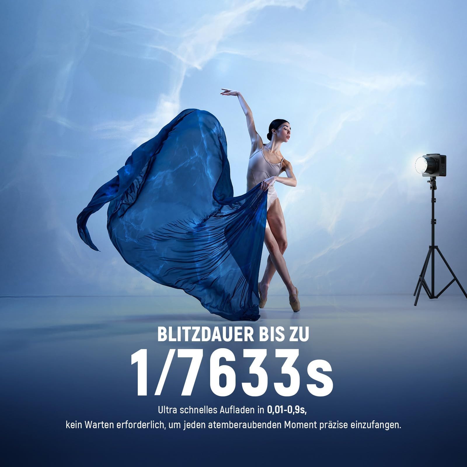 Neewer Q6 600Ws 2,4G TTL Outdoor Studioblitz mit App Steuerung, 1/8000 HSS Studio-Blitzgerät, (Kompatibel mit Godox, 1/1-1/512, 3000mAh, 30W Bi Farbe Einstellli – Bild 5 von 5
