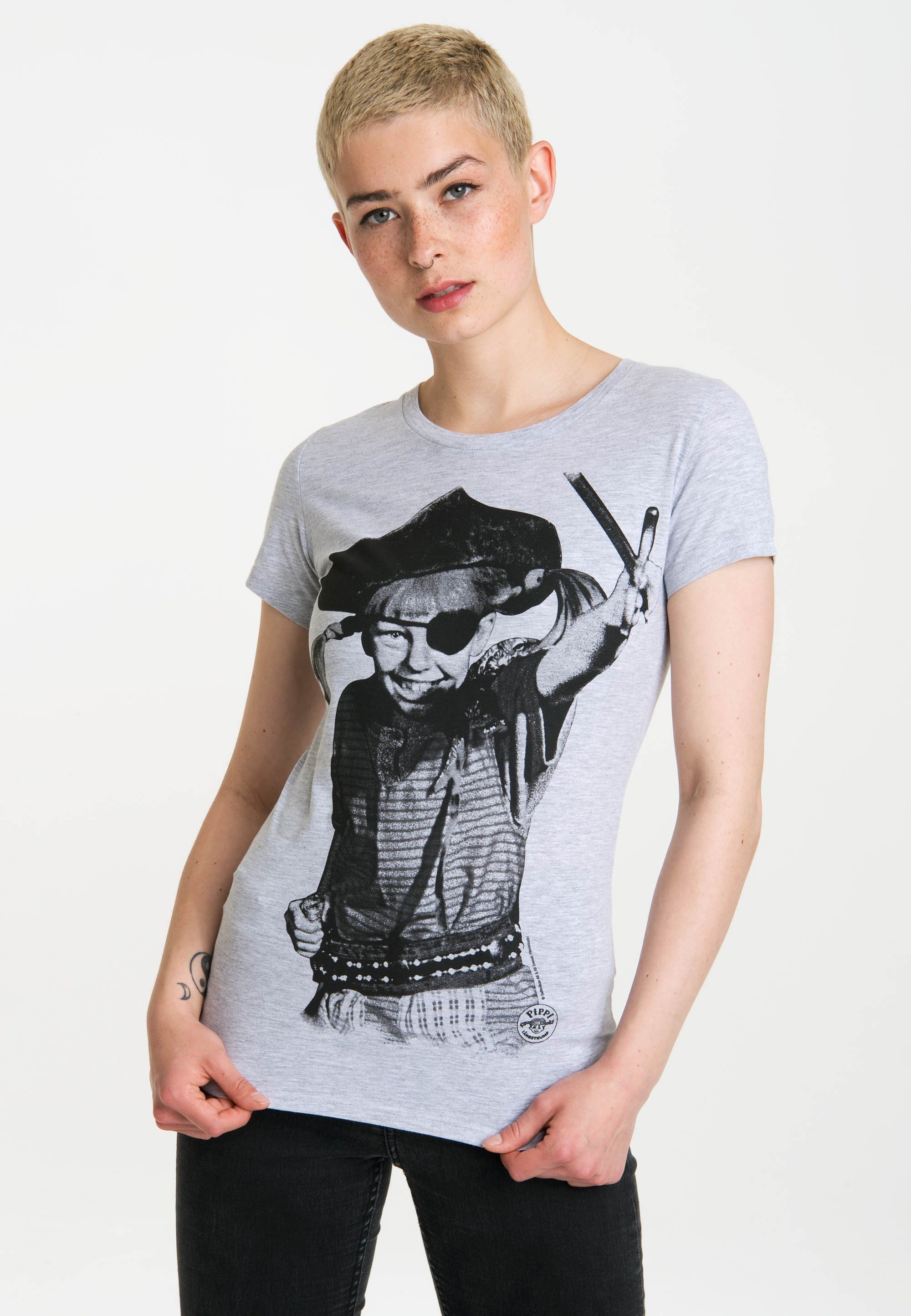 LOGOSHIRT T-Shirt Pippi Langstrumpf - Pirat mit niedlichem Print