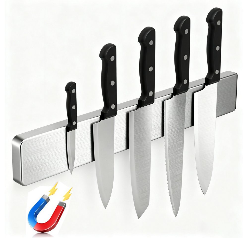 Fyrove Magnet-Messerblock, Messerblock Magnetisch Ohne Messer, (1tlg), Magnetische Messerleiste für Küche / Werkzeug - Wandmontage, bohrfrei