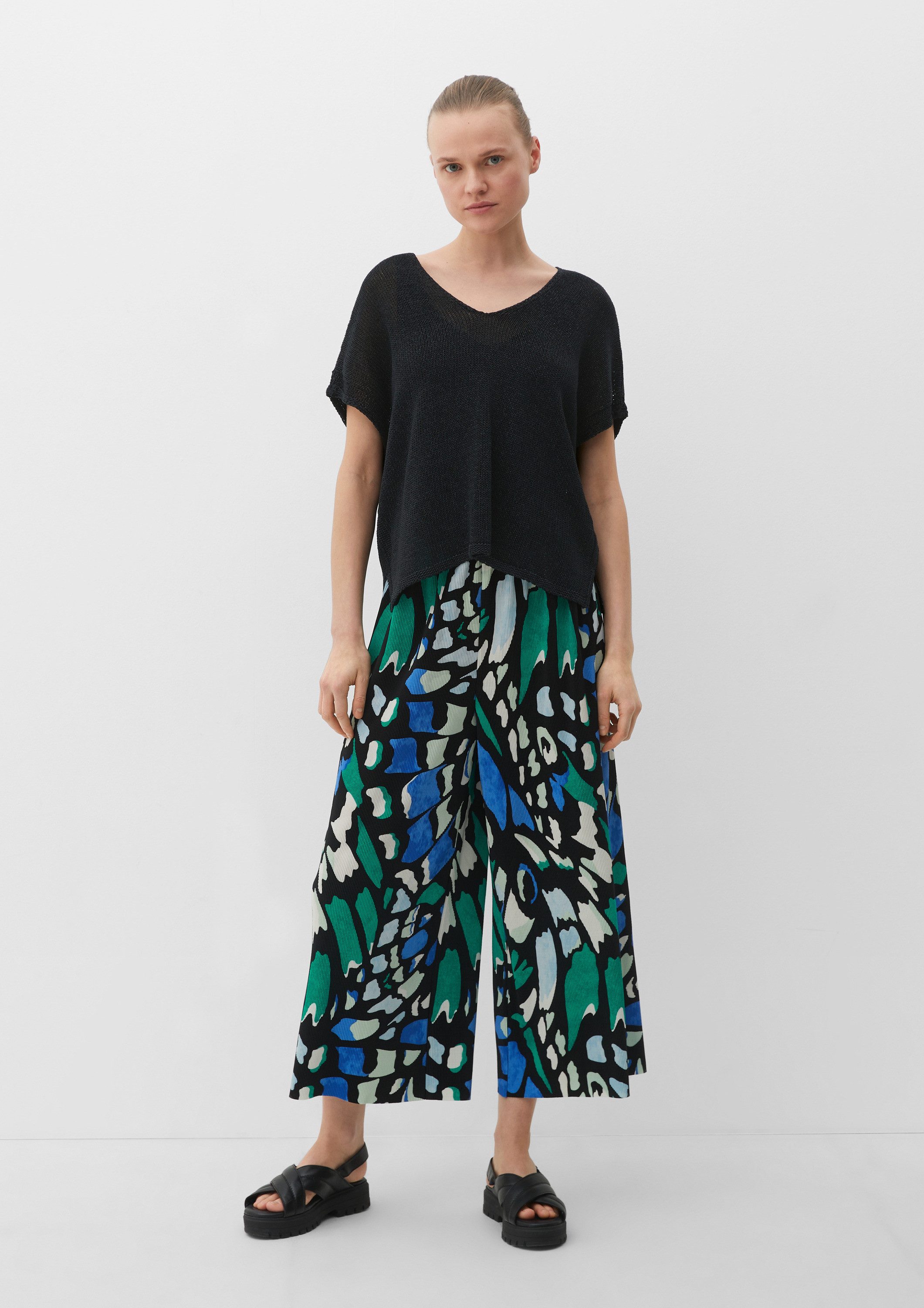 s.Oliver Kurzarmpullover Strickpullunder Ärmelloser Strickpullover