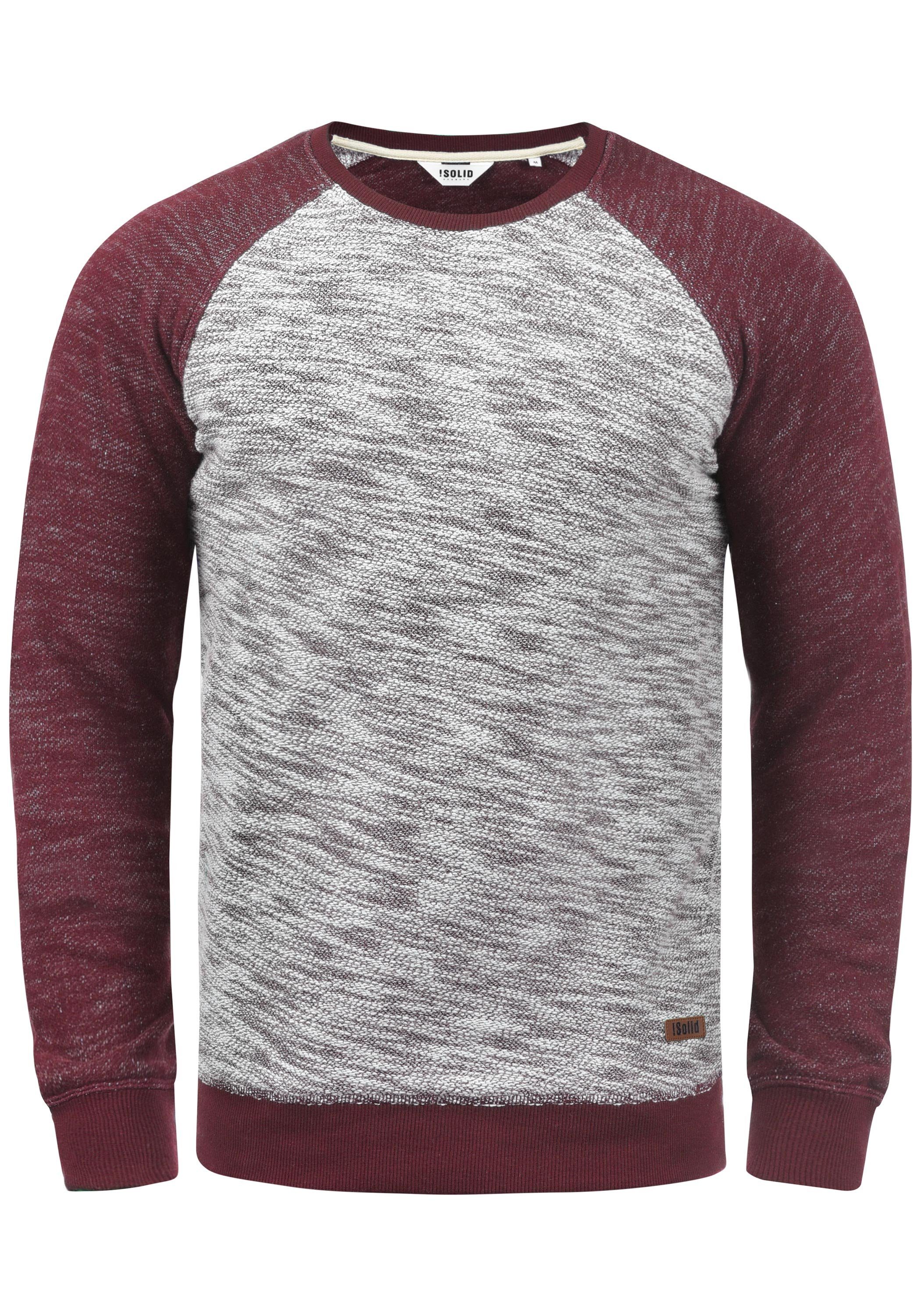 Baseball-Look im Sweatpullover (0985) Wine Red Sweatshirt !Solid SDFlocker