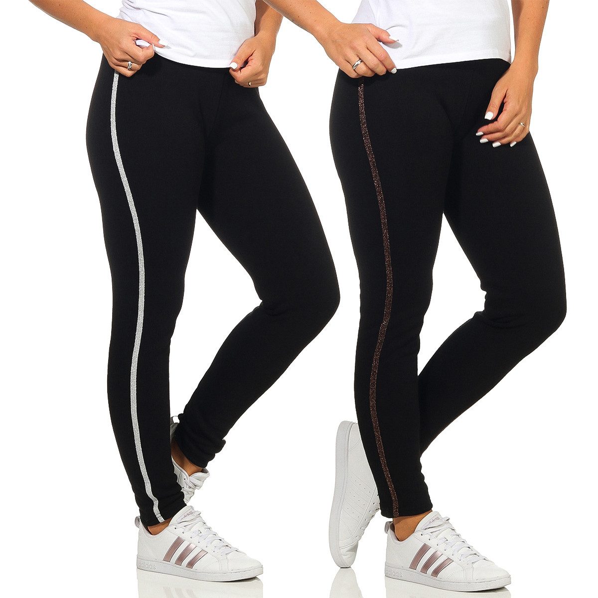 simaranda Thermoleggings 340 mit Teddyfell und Glitzerstreifen